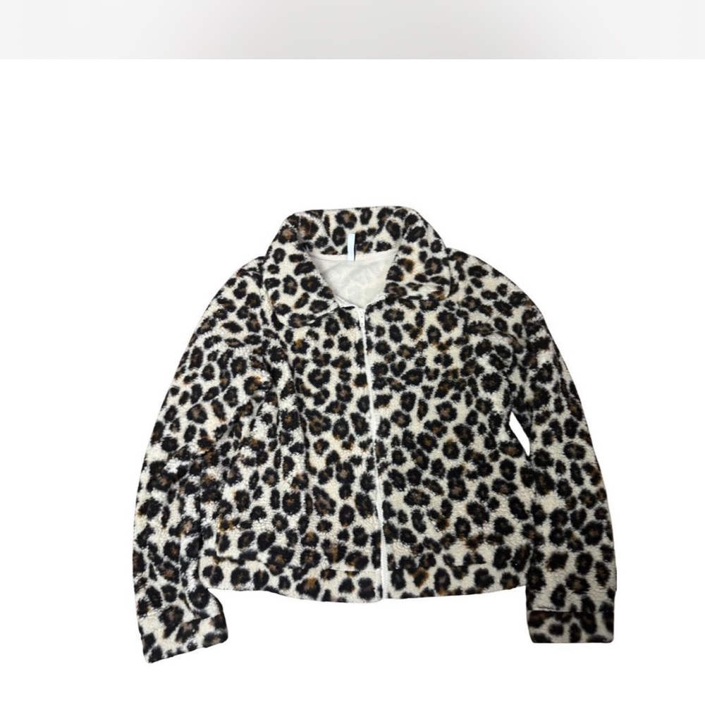 Z Supply Leopard Print Fuzzy Quarter Zip